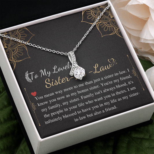 Personalized Gifts Sister Necklace on Mothers day, Sister In Law Birthday Gift, Anniversary Gift For Her with personalized message card