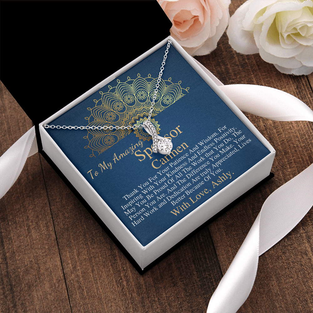 Sponsor Gift For Sponsor Thank You Gift, Confirmation Sponsor Gift for Women, aa Sponsor Gift, Wedding Sponsor Necklace Personalized #0742 ashley