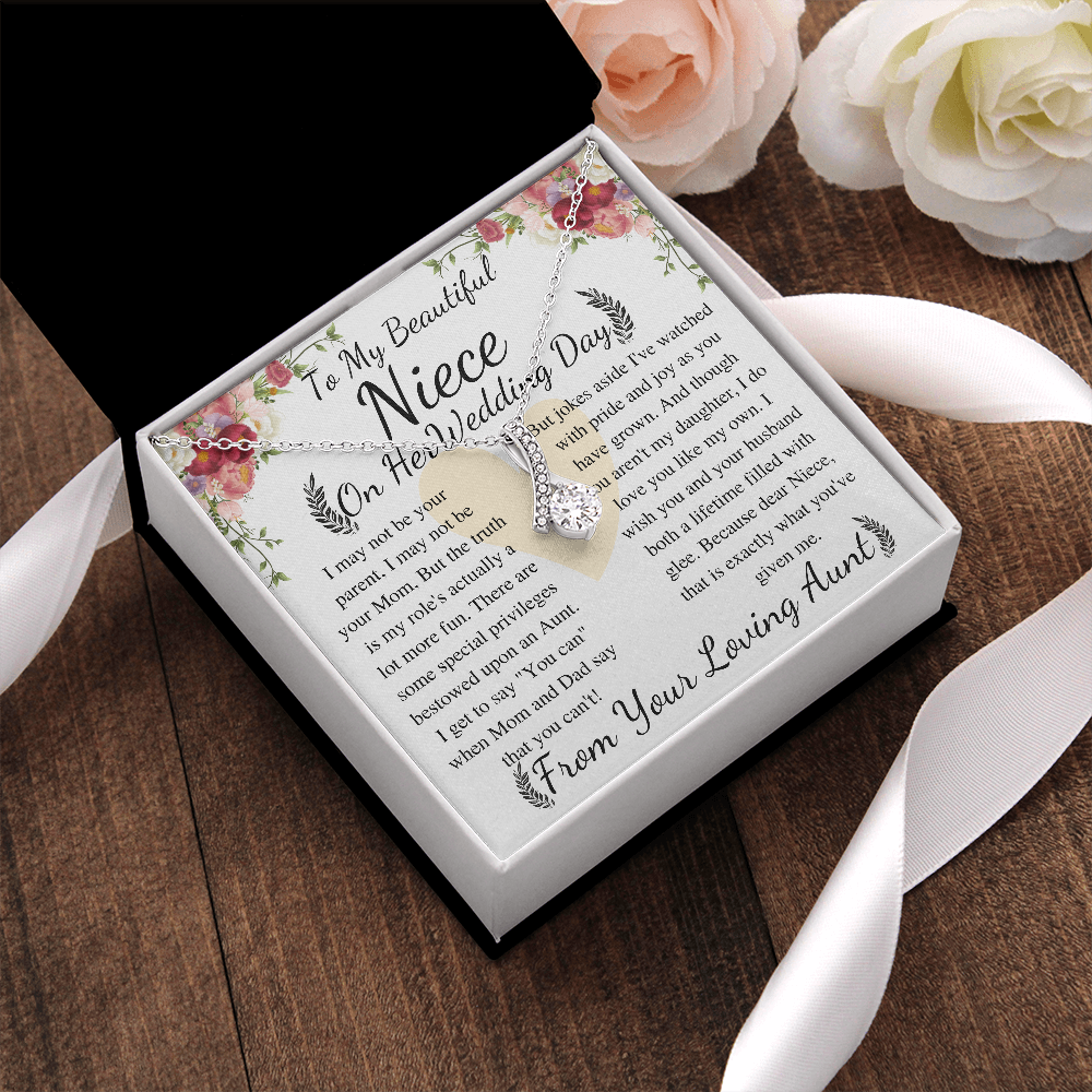 Niece Wedding Day Gift, To Bride From Aunt Necklace, Aunt To Bride Gift, Bride Jewelry Gift From Aunt, gift for her , keepsake gift