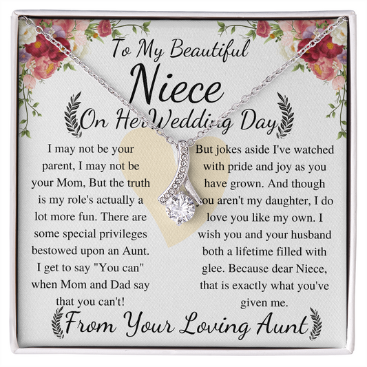 Niece Wedding Day Gift, To Bride From Aunt Necklace, Aunt To Bride Gift, Bride Jewelry Gift From Aunt, gift for her , keepsake gift