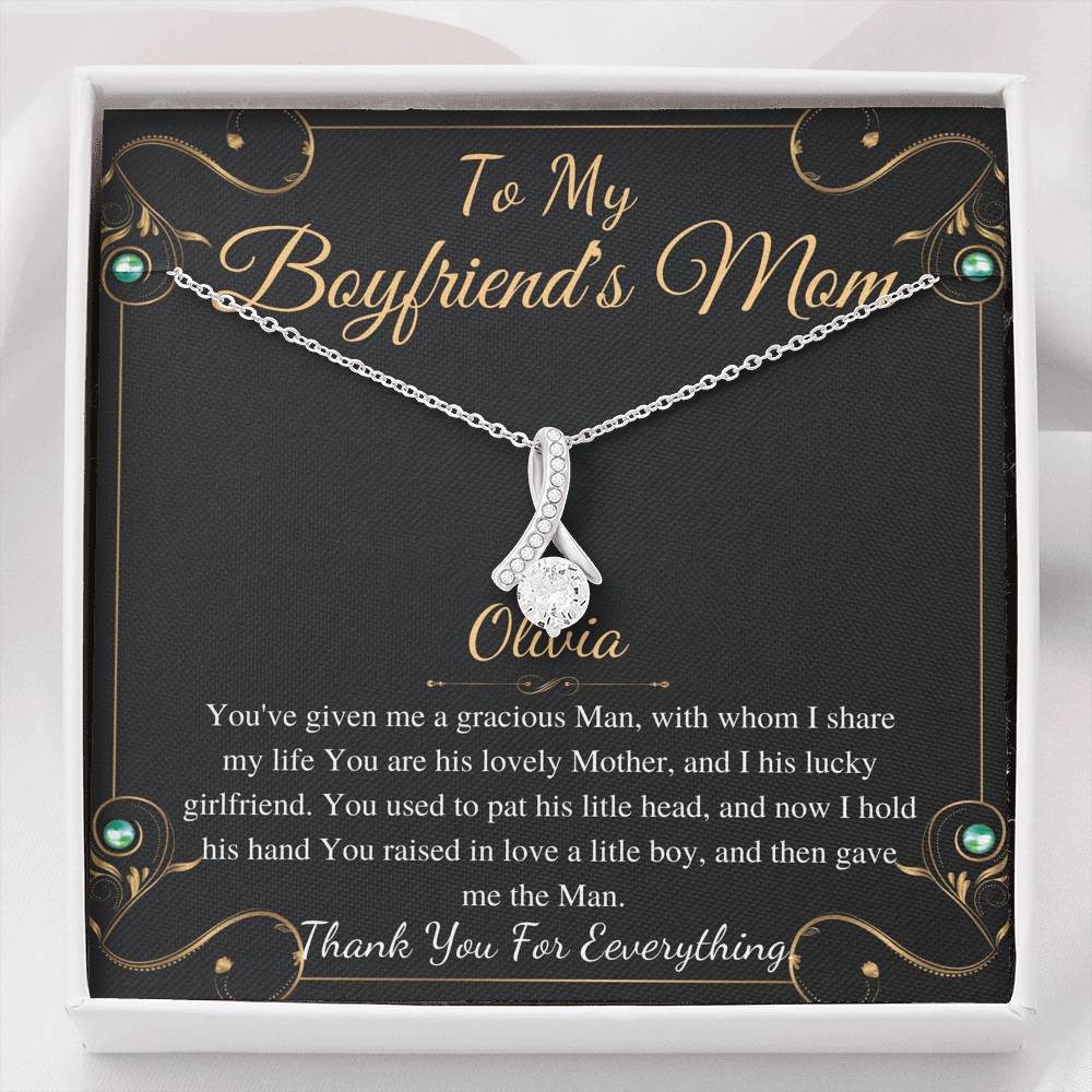 Boyfriend Mom Necklace, Gift for Boyfriend Mother, Birthday Gift, Christmas Gift, Mothers Day Gift for Boyfriends Mom, Alluring Beauty #0476