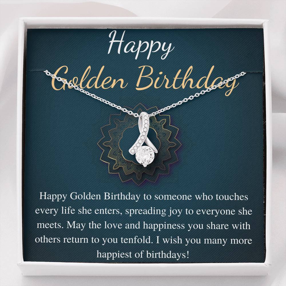 Golden Birthday Necklace Gift, Personalized Gift, Happy Golden Birthday, Golden Birthday Jewelry, Special Gift, Alluring Beauty #0650