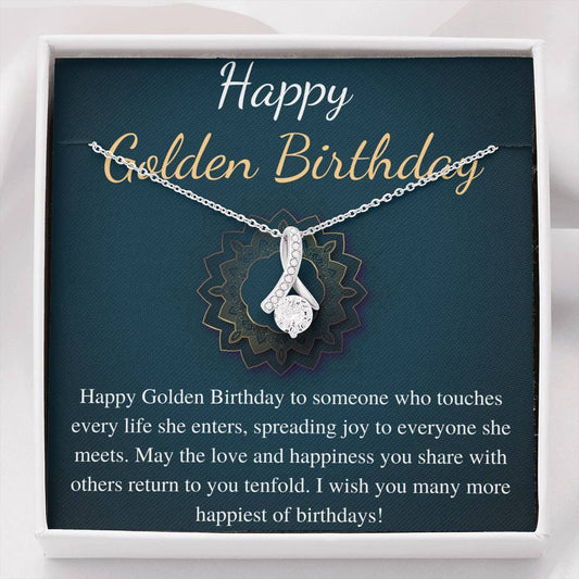 Golden Birthday Necklace Gift, Personalized Gift, Happy Golden Birthday, Golden Birthday Jewelry, Special Gift, Alluring Beauty #0650