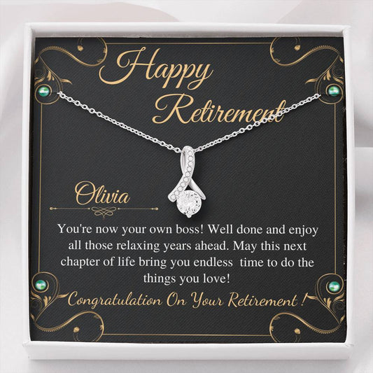 Retirement Gifts for Women Necklace, Retirement Necklace for Women Coworker Retirement Gift gifts, Teacher Retirement Gift