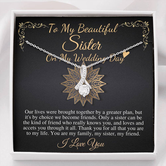 Sister of the Bride Gift Necklace, Sister Wedding Gift from Bride to Sister rehearsal dinner Gift to Sister on Wedding Day Necklace #0095