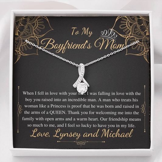 Gifts for Boyfriends Mom, Boyfriends Mom Birthday Gift, Boyfriends Mom Neckalce, Mothers Day Gift for Boyfriends Mom, Alluring Beauty #0421 Lynsey and Michael