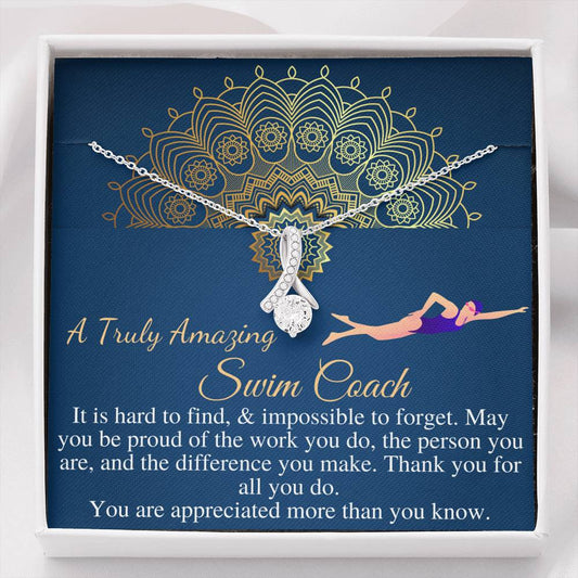 Swim Coach Gift for Women | Swim Coach Appreciation Gift | Leaving Gift for Swim Coach Necklace | A Truly Amazing Swim Coach Gift #0734