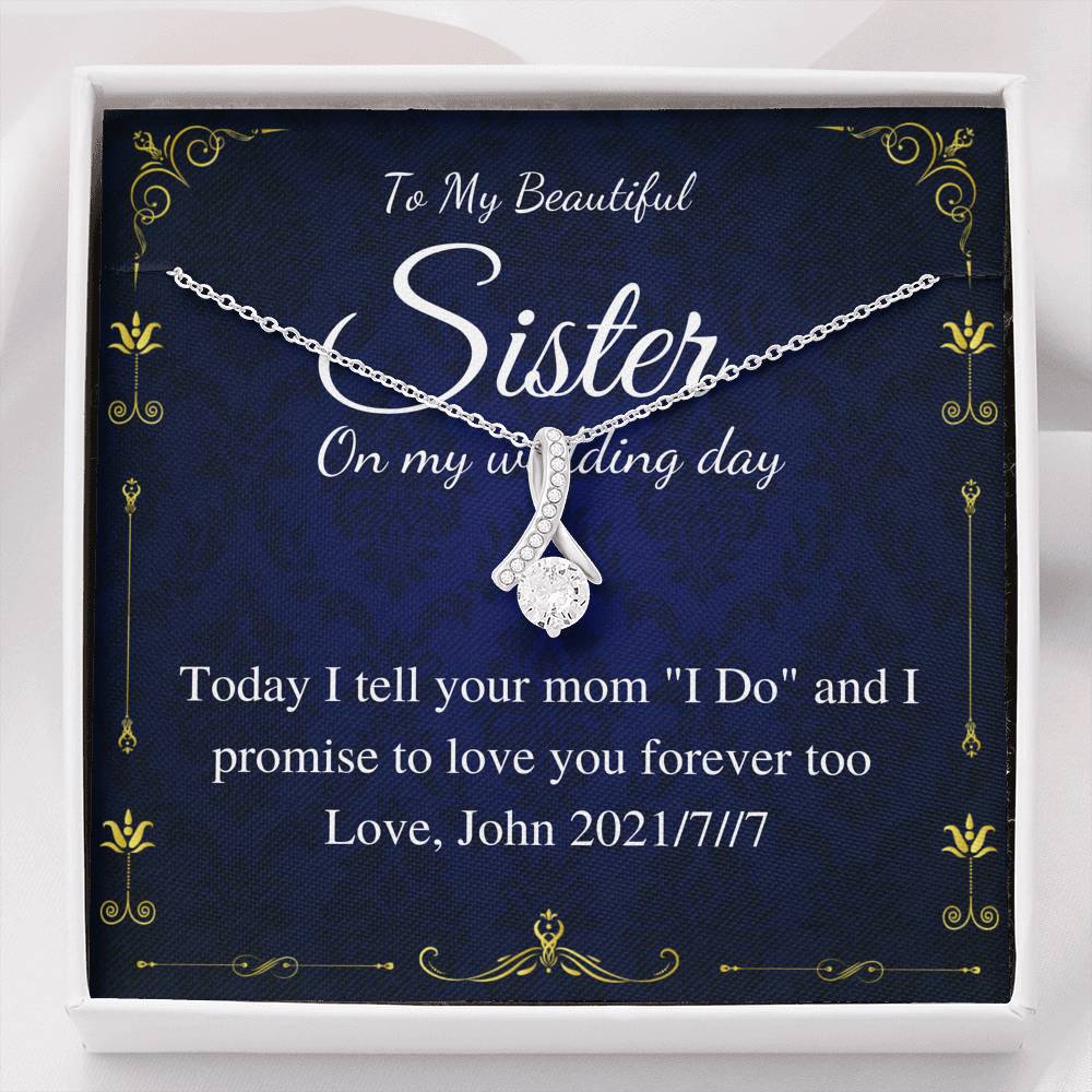 Alluring Beauty,Groom to Sister Gift from Groom on Wedding ,Rehearsal Dinner Gift to Sister from Brother,Wedding Necklace From Brother #0183
