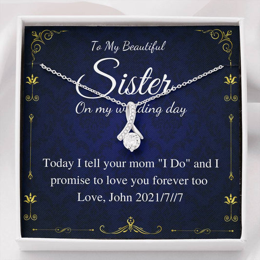 Alluring Beauty,Groom to Sister Gift from Groom on Wedding ,Rehearsal Dinner Gift to Sister from Brother,Wedding Necklace From Brother #0183