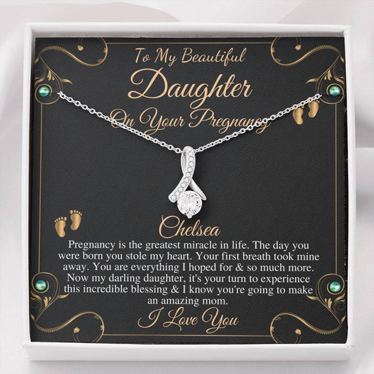 Pregnant Daughter Gift From Mother,First Time Mom Gift For Daughter, Congratulations Pregnancy Gift, New Mom Necklace, Alluring Beauty #0189 Chelsea