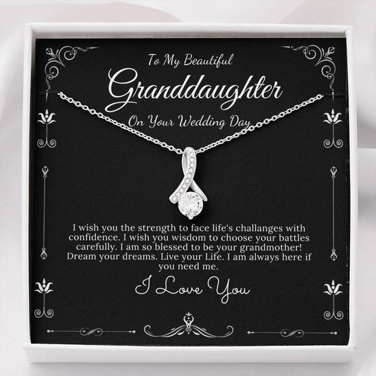 Alluring Beauty Granddaughter Wedding Day Necklace Gift From Grandma Bride Gift from Grandmother Gift For Granddaughter On Her Wedding #0070