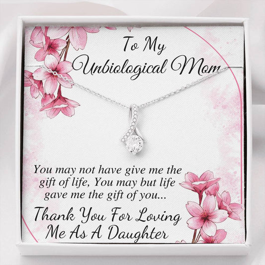 Unbiological Mom Necklace, Bonus Mom Gift, Bonus Mom Necklace, Stepmom Gift from Bride, Step Mom Gift, Stepmom Birthday,Christmas Gift #0461