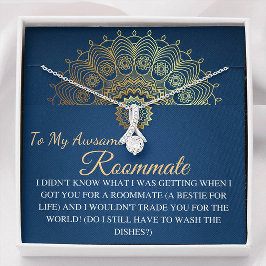 Roommate Necklace, Funny Roommate Gift, College Roommate, Alluring Roommate Jewelry, Birthday Gift,Roomie Gift,Roommate Christmas Gift #0588