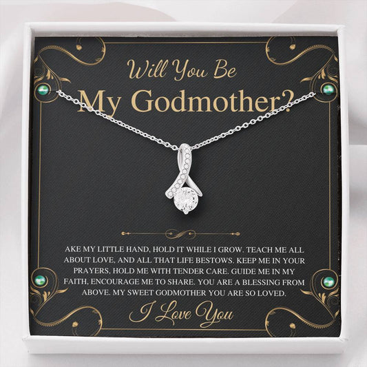 Will You Be My Godmother Gift,  Godmother Proposal From Godson, Godmother Necklace, Fairy Godmother Gift Card,  Alluring Beauty  #0223
