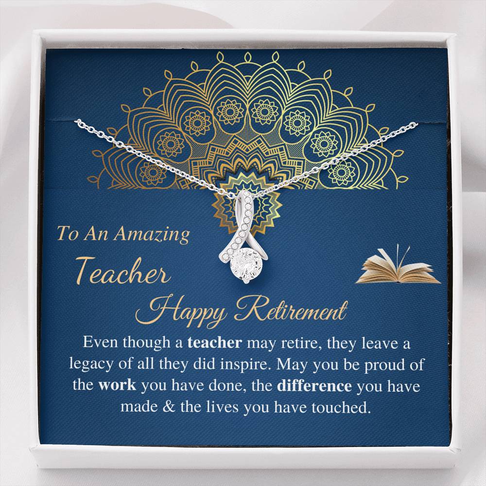 Teacher Retirement Gift, Retirement Gift for Teacher, Teacher Retirement Necklace