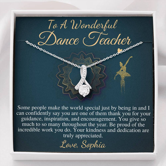 Dance Teacher Gifts for Ballet Teacher Gift Jewelry with Card, Dance recital Gift for teacher, Christmas Gift For Dance Teacher #0756