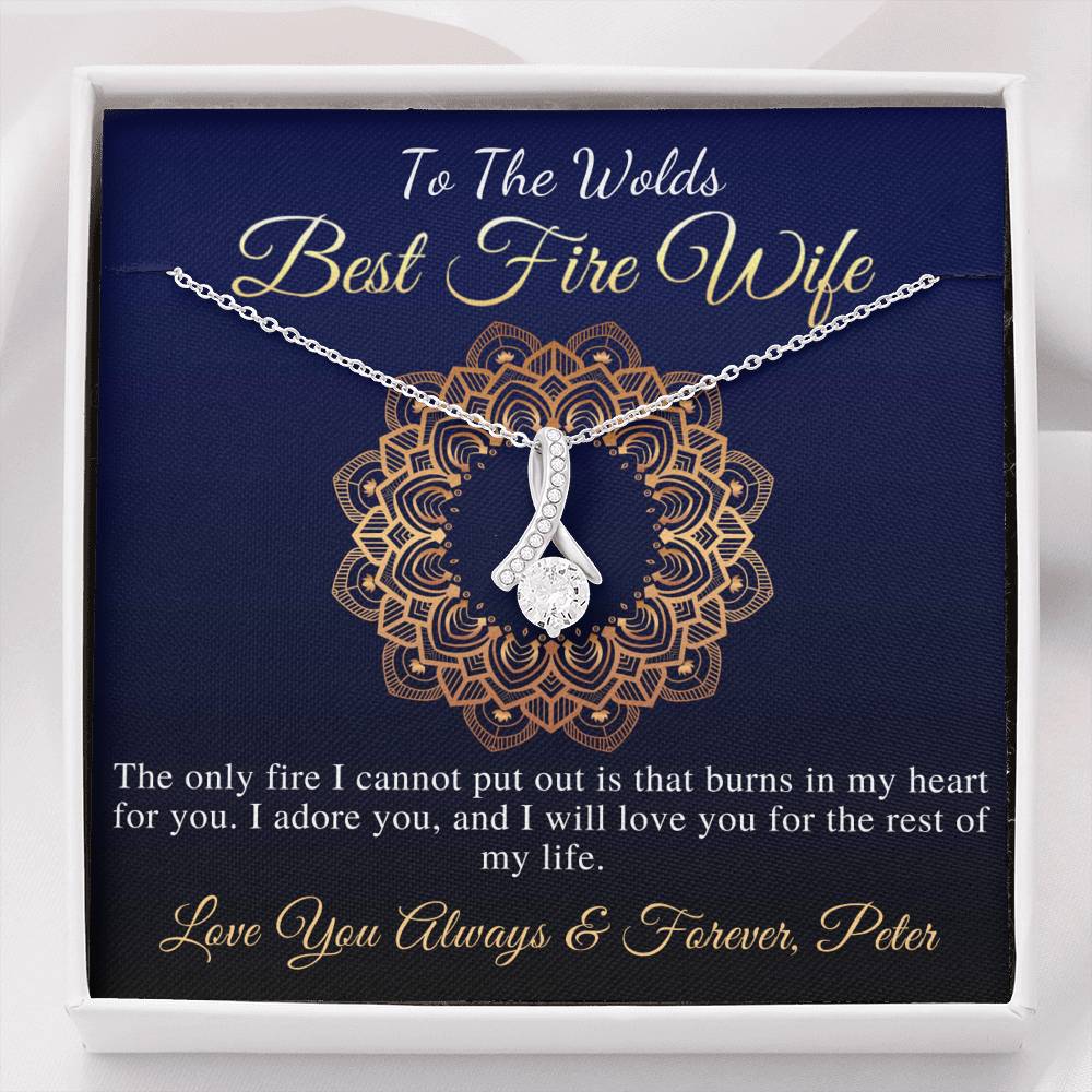 Firefighter Wife Gift Necklace | Thoughtful Gift for Fire Wife from Your Firefighter | Firefighter Wife Birthday Gift | Fire Wife Gift #0842
