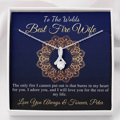 Firefighter Wife Gift Necklace | Thoughtful Gift for Fire Wife from Your Firefighter | Firefighter Wife Birthday Gift | Fire Wife Gift #0842