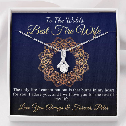 Firefighter Wife Gift Necklace | Thoughtful Gift for Fire Wife from Your Firefighter | Firefighter Wife Birthday Gift | Fire Wife Gift #0842