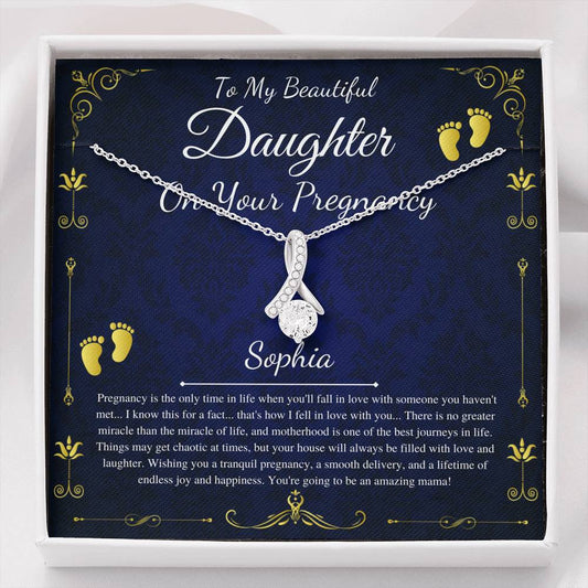 Pregnant Daughter Gift From Mother,First Time Mom Gift For Daughter, Congratulations Pregnancy Gift, New Mom Necklace, Alluring Beauty #0190