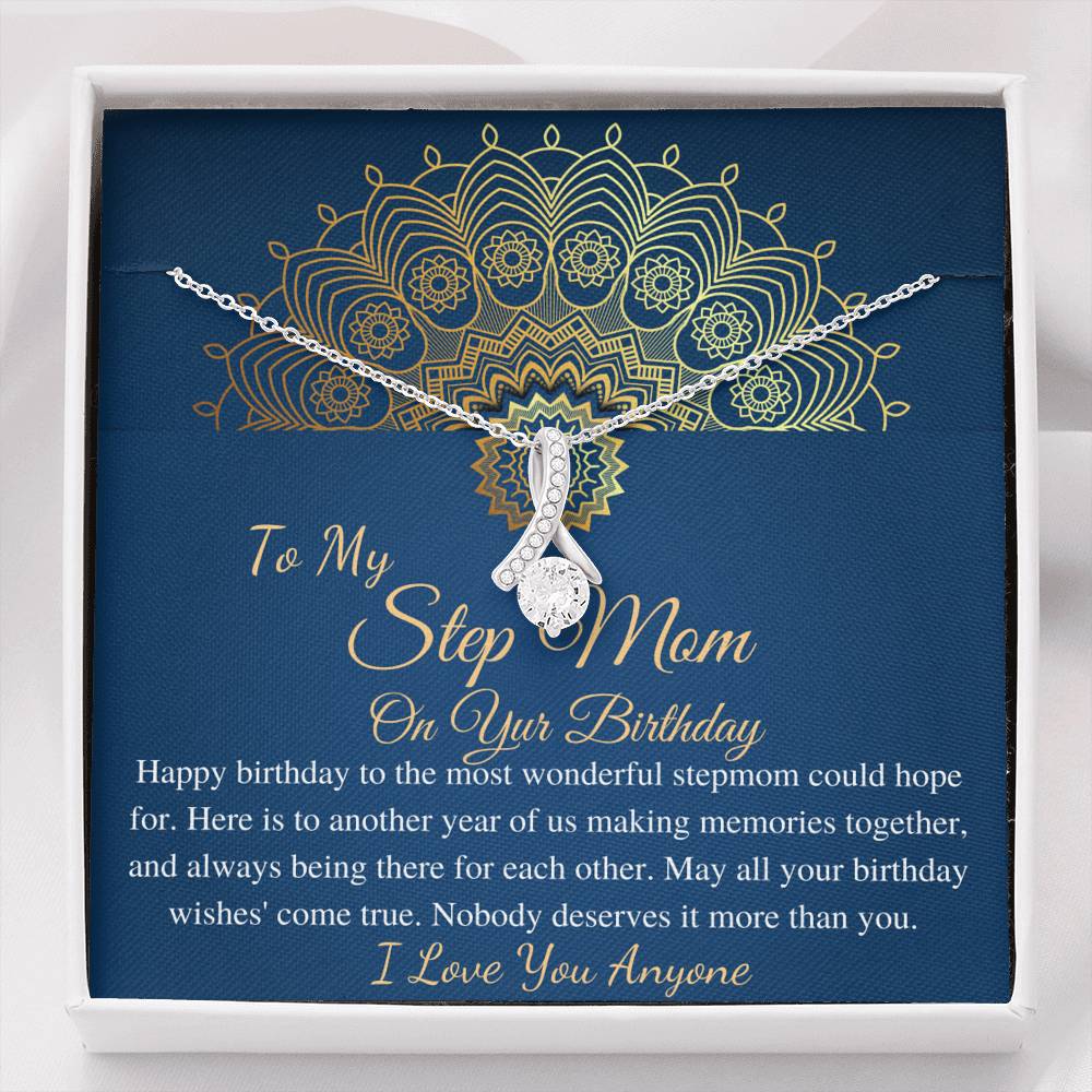 Happy Birthday Stepmom Gift, Stepmother Birthday Jewelry, Stepmom BD Necklace Gift, Stepmom Thoughtful Gifts Ideas, Initials Hearts #0659