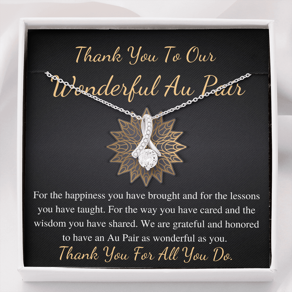Au Pair Gift, Thank You Gift for Au Pair, Child Care Gift, Au Pair Appreciation, Au Pair Jewelry, AU Pair Christmas Gift Necklace #0883