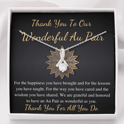 Au Pair Gift, Thank You Gift for Au Pair, Child Care Gift, Au Pair Appreciation, Au Pair Jewelry, AU Pair Christmas Gift Necklace #0883