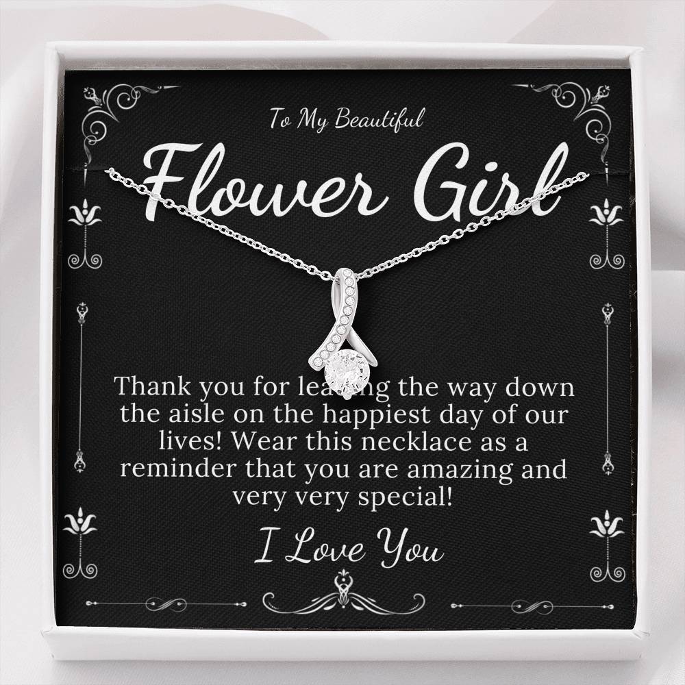 Alluring Beauty, Flower Girl Gift, Flower Girl Necklace, Bridal Party Gifts, Flower Girl Proposal, Junior Bridesmaid Wedding Gift #0118