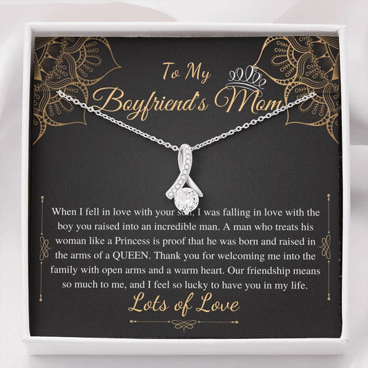 Gifts for Boyfriends Mom, Boyfriends Mom Birthday Gift, Boyfriends Mom Neckalce, Mothers Day Gift for Boyfriends Mom, Alluring Beauty #0421 w/o name