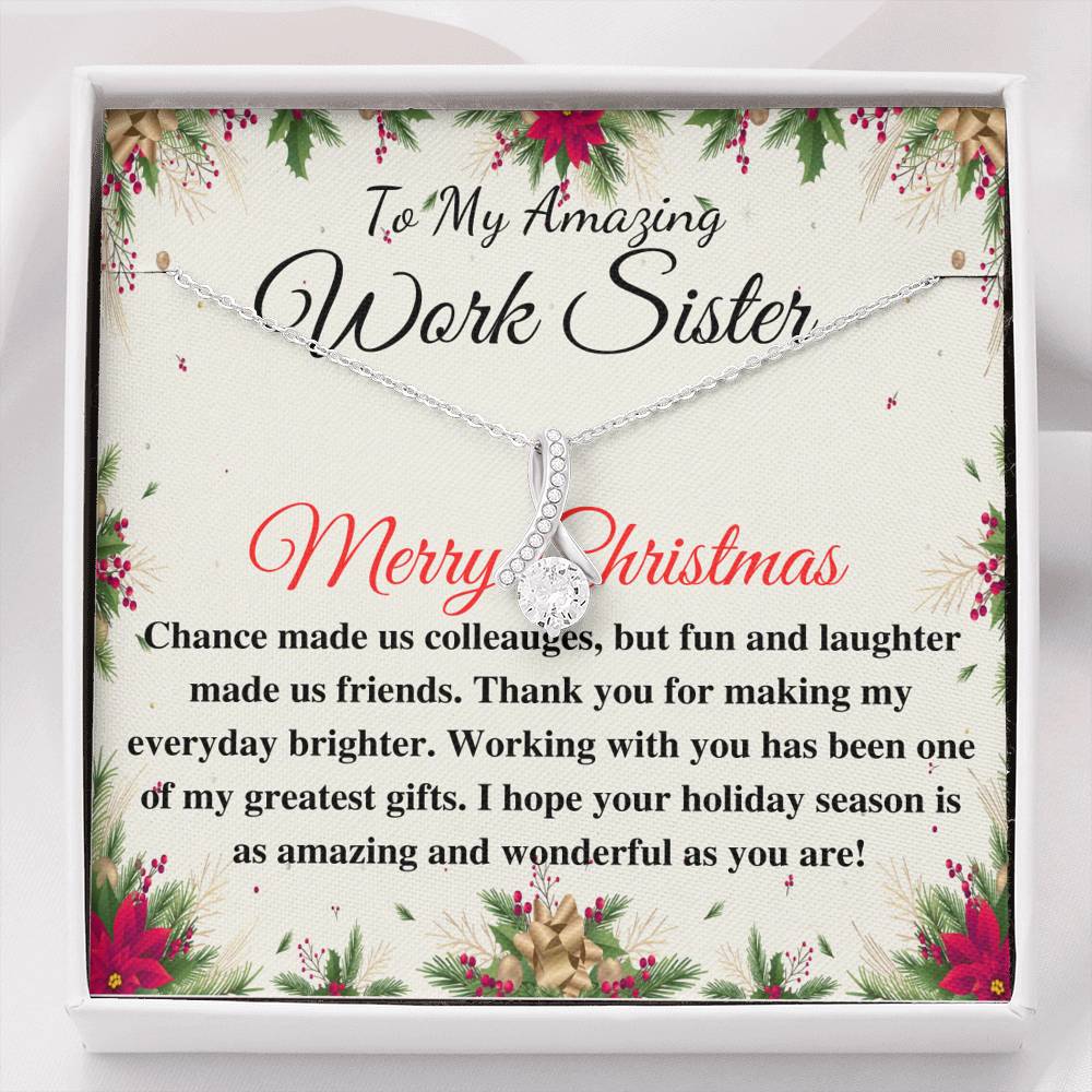 Coworker Christmas Gift Necklace • Work Sister Christmas Gift • Colleague Gift • Christmas Gift from Co-Worker • Merry Christmas Gift #0820