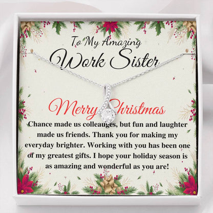 Coworker Christmas Gift Necklace • Work Sister Christmas Gift • Colleague Gift • Christmas Gift from Co-Worker • Merry Christmas Gift #0820