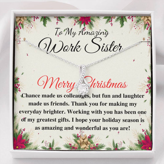 Coworker Christmas Gift Necklace • Work Sister Christmas Gift • Colleague Gift • Christmas Gift from Co-Worker • Merry Christmas Gift #0820