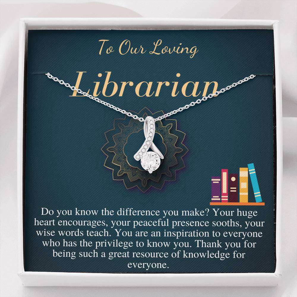 Librarian Gift | Gift for Librarian Necklace |Loving Librarian Appreciation Gift | Librarian Thank You Gift | Christmas Gift, Birthday #0739