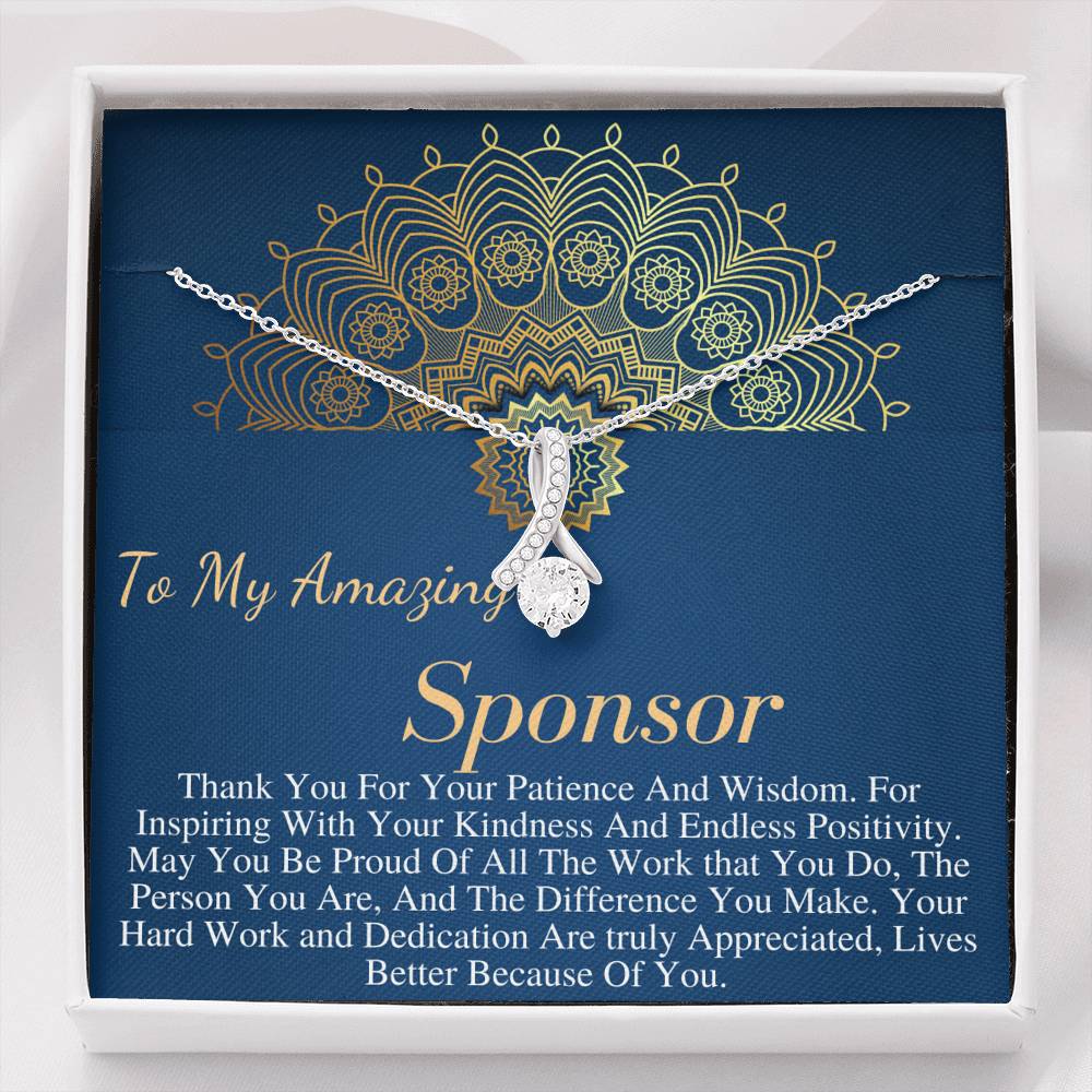 Sponsor Gift For Sponsor Thank You Gift, Confirmation Sponsor Gift for Women, aa Sponsor Gift, Wedding Sponsor Necklace Personalized #0742