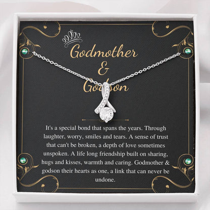 Godmother & Godson Necklace, Godmother Gift, Heart Necklace,Appreciation Gift from Godson Christmas Gift Birthday Gift Alluring Beauty #0433