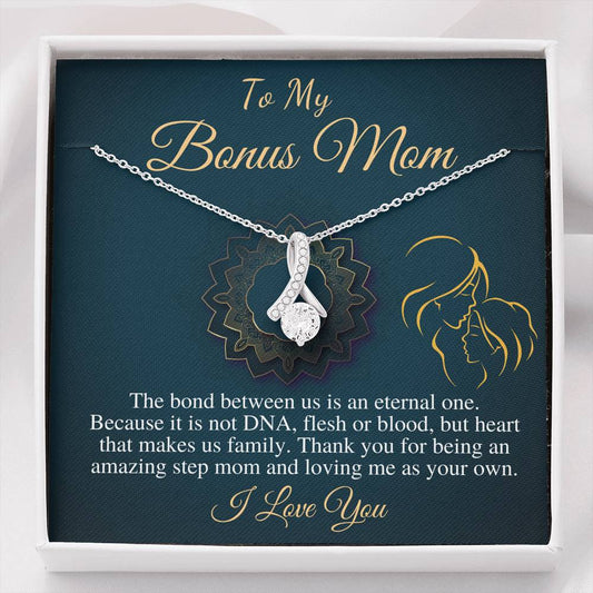 Bonus Mom Gift Bonus Mom Necklace Unbiological Mom Gift Unbiological Mom Neclace Card Mother's Day Gift for Stepmom, Christmas Gift #0472