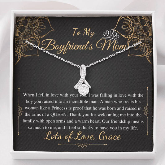 Gifts for Boyfriends Mom, Boyfriends Mom Birthday Gift, Boyfriends Mom Neckalce, Mothers Day Gift for Boyfriends Mom, Alluring Beauty #0421 grace