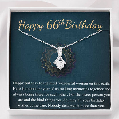 66th Birthday Gift Necklace With Message Card, Gift For 66th Birthday For Her, 66 Year Old Birthday Woman, 66th Birthday Woman Gift #0686