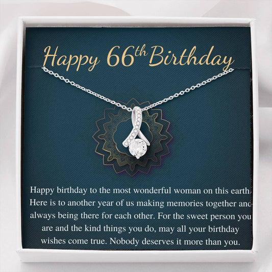 66th Birthday Gift Necklace With Message Card, Gift For 66th Birthday For Her, 66 Year Old Birthday Woman, 66th Birthday Woman Gift #0686