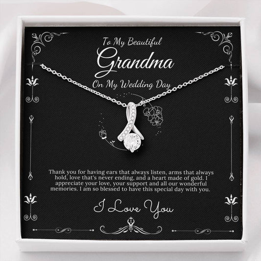 Alluring Beauty, Gift For Grandma On My Wedding, Grandmother Of The Bride Necklace Gift From Granddaughter Grandmother Gift From Bride #0066