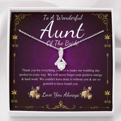 Alluring Beauty, Aunt Of The Bride Necklace Gift, Wedding Gift From Bride And Groom, Bridal Party Thank You Gift, Aunt Wedding Gift #0158
