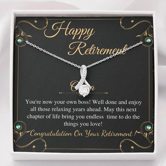 Retirement Gifts for Women Necklace, Retirement Necklace for Women Coworker Retirement Gift gifts, Teacher Retirement Gift