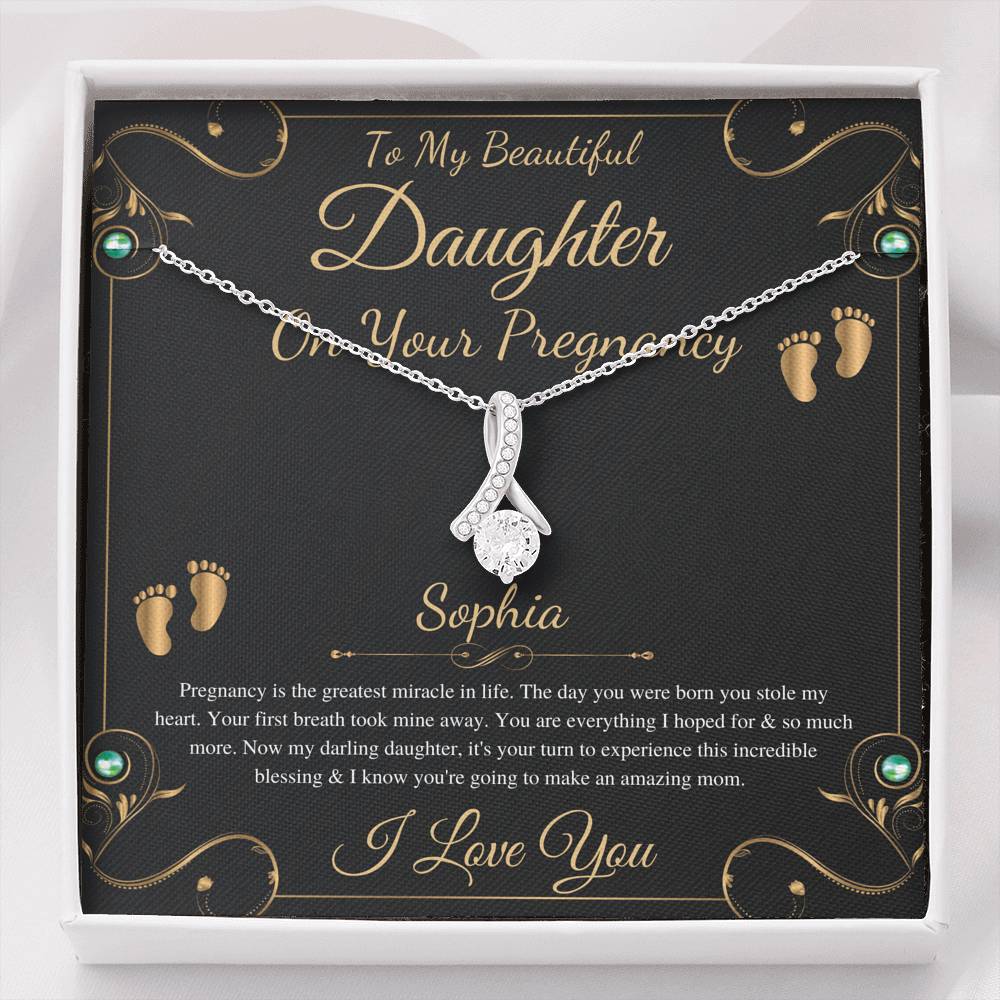 Pregnant Daughter Gift From Mother,First Time Mom Gift For Daughter, Congratulations Pregnancy Gift, New Mom Necklace, Alluring Beauty #0189 Copy