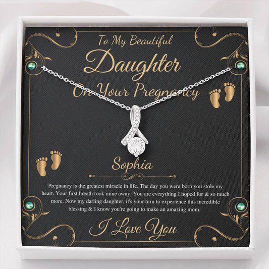 Pregnant Daughter Gift From Mother,First Time Mom Gift For Daughter, Congratulations Pregnancy Gift, New Mom Necklace, Alluring Beauty #0189 Copy