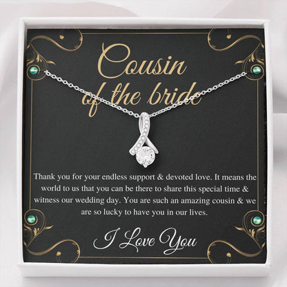 Alluring Beauty Cousin Of The Bride Necklace Gift, Wedding Gift From Bride And Groom, Bridal Party Thank You Gift, Cousin Wedding Gift #0140