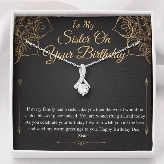 Sister Birthday Gift, Sister Birthday Jewelry, Sister Necklace Gift, Thoughtful Gift, Message Card Quote, Big Sister, Little Sister #0716