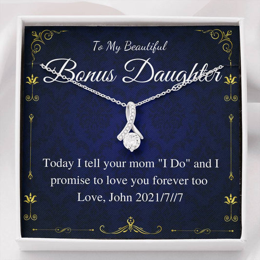 Alluring Beauty,Daughter of the Bride Gift Necklace,Stepdaughter Necklace, Stepdaughter Wedding Gift from Groom,Gift For Step Daughter #0184