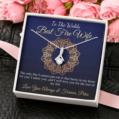 Firefighter Wife Gift Necklace | Thoughtful Gift for Fire Wife from Your Firefighter | Firefighter Wife Birthday Gift | Fire Wife Gift #0842