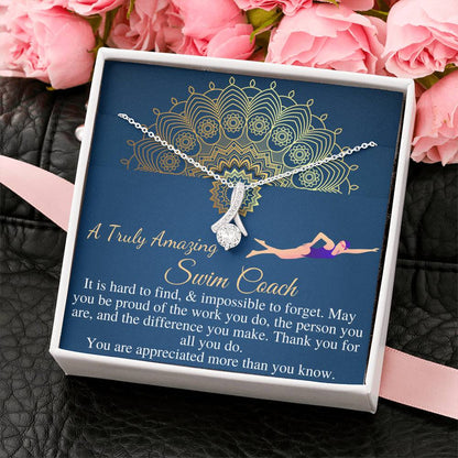 Swim Coach Gift for Women | Swim Coach Appreciation Gift | Leaving Gift for Swim Coach Necklace | A Truly Amazing Swim Coach Gift #0734