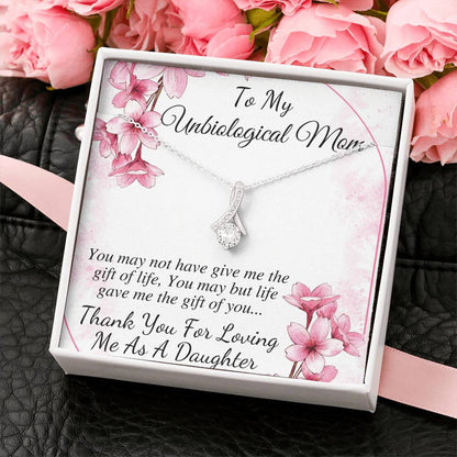Unbiological Mom Necklace, Bonus Mom Gift, Bonus Mom Necklace, Stepmom Gift from Bride, Step Mom Gift, Stepmom Birthday,Christmas Gift #0461
